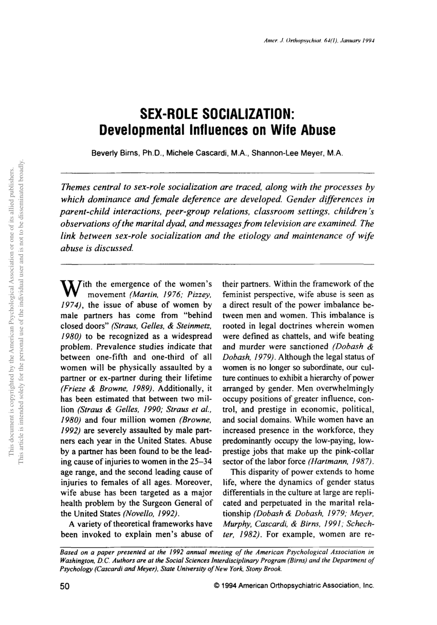 PDF) SEX‐ROLE SOCIALIZATION