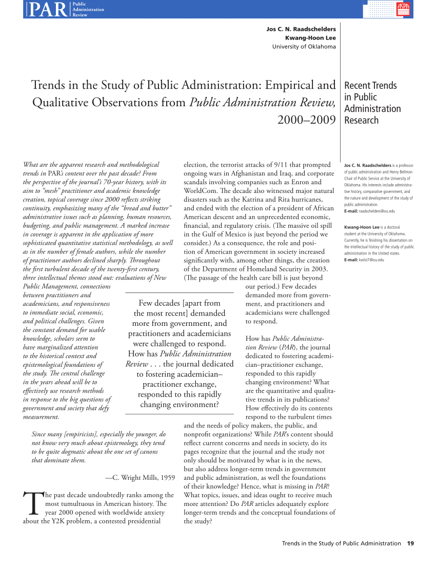 research paper on public administration pdf