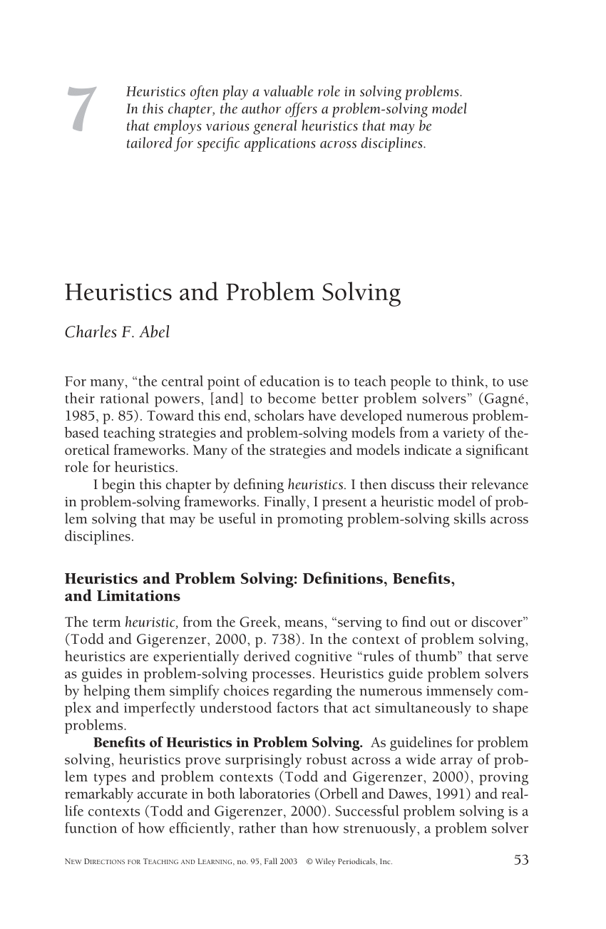 problem solving heuristics pdf