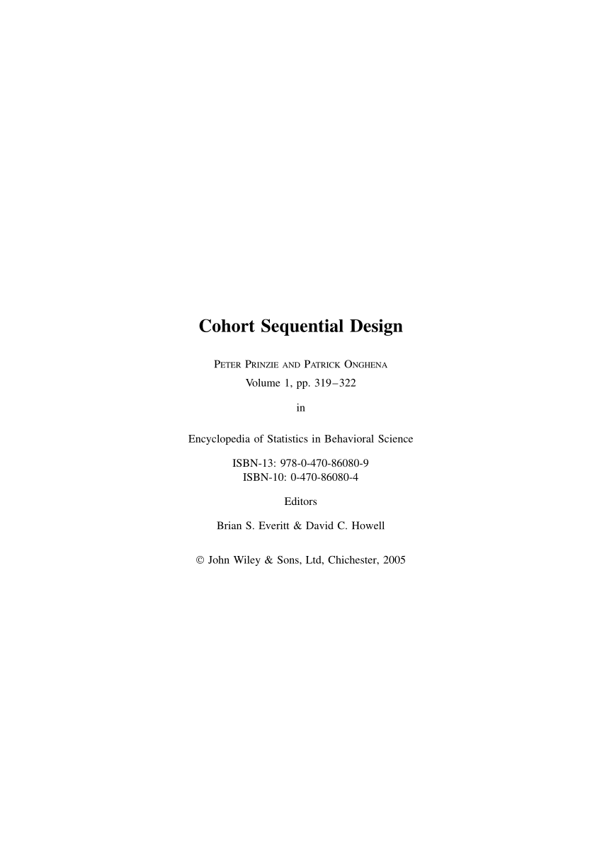 (PDF) Cohort Sequential Design