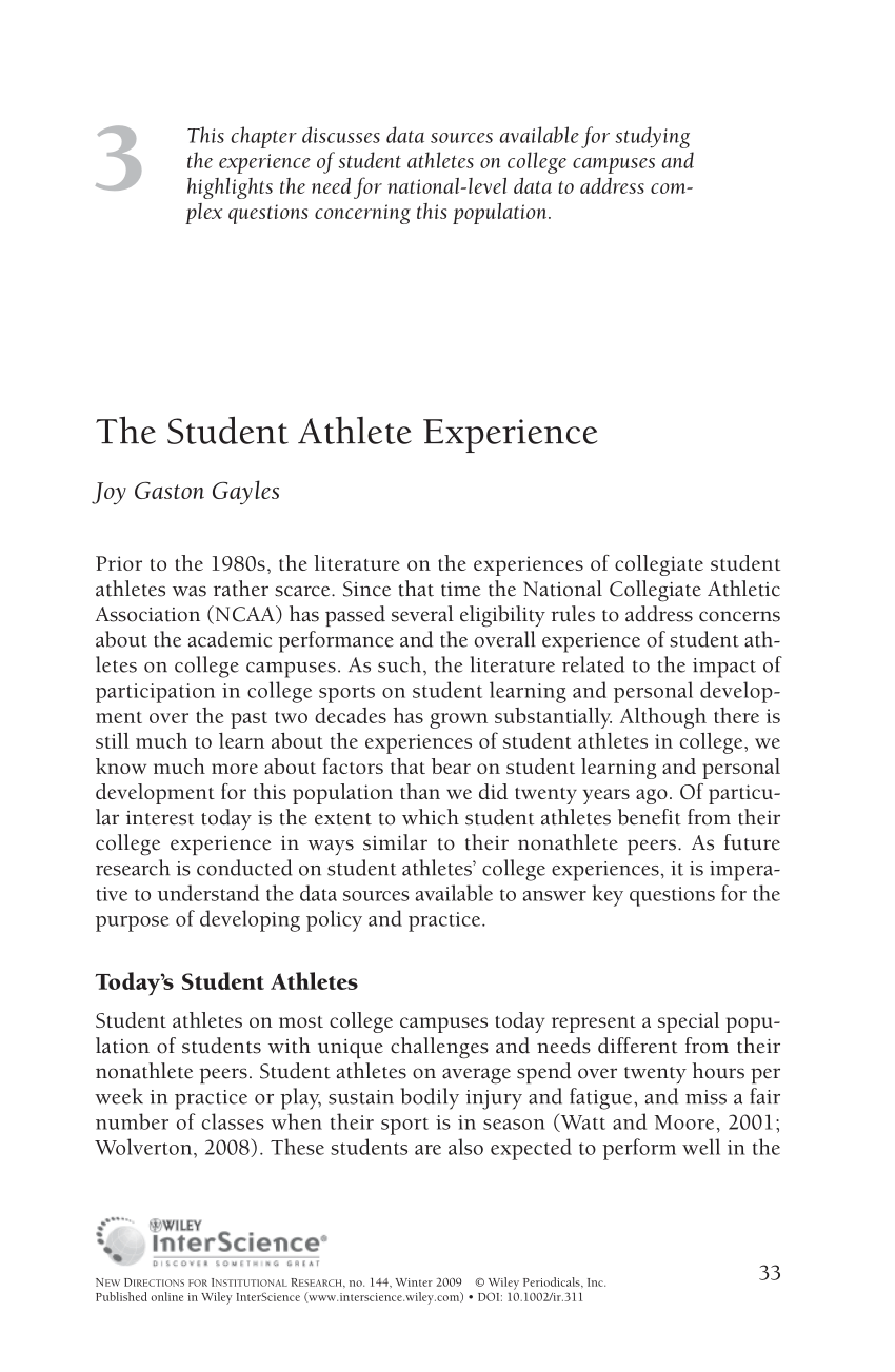 student athlete thesis statement