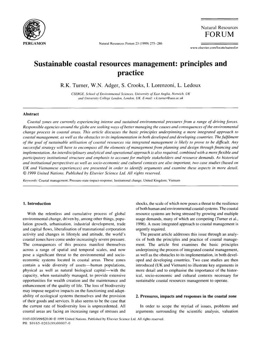 Lessons learnt and best practices of managing coastal risk from