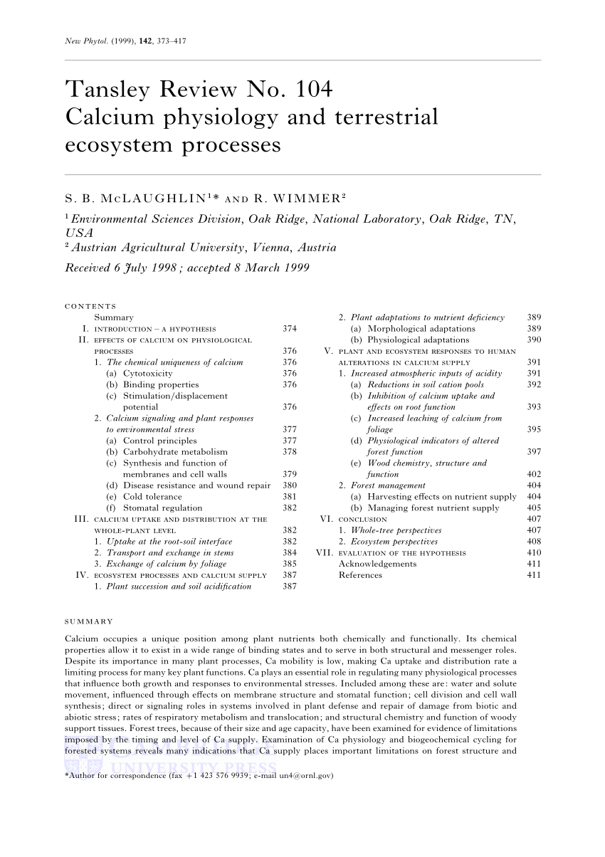 (PDF) Tansley Review No. 104