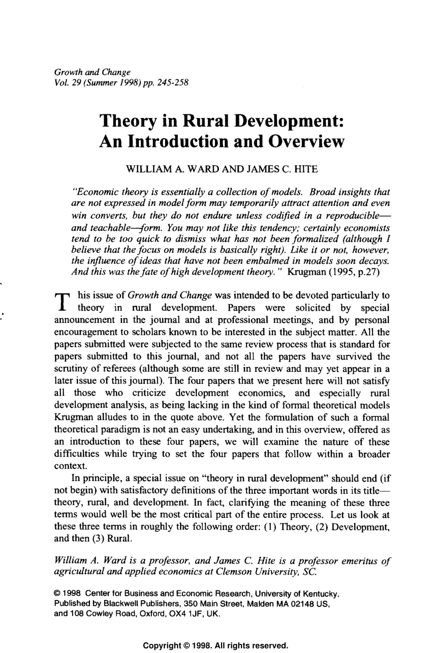 rural development thesis
