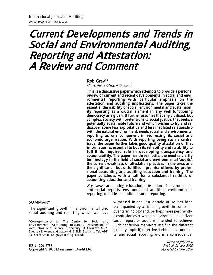 research paper on environmental auditing