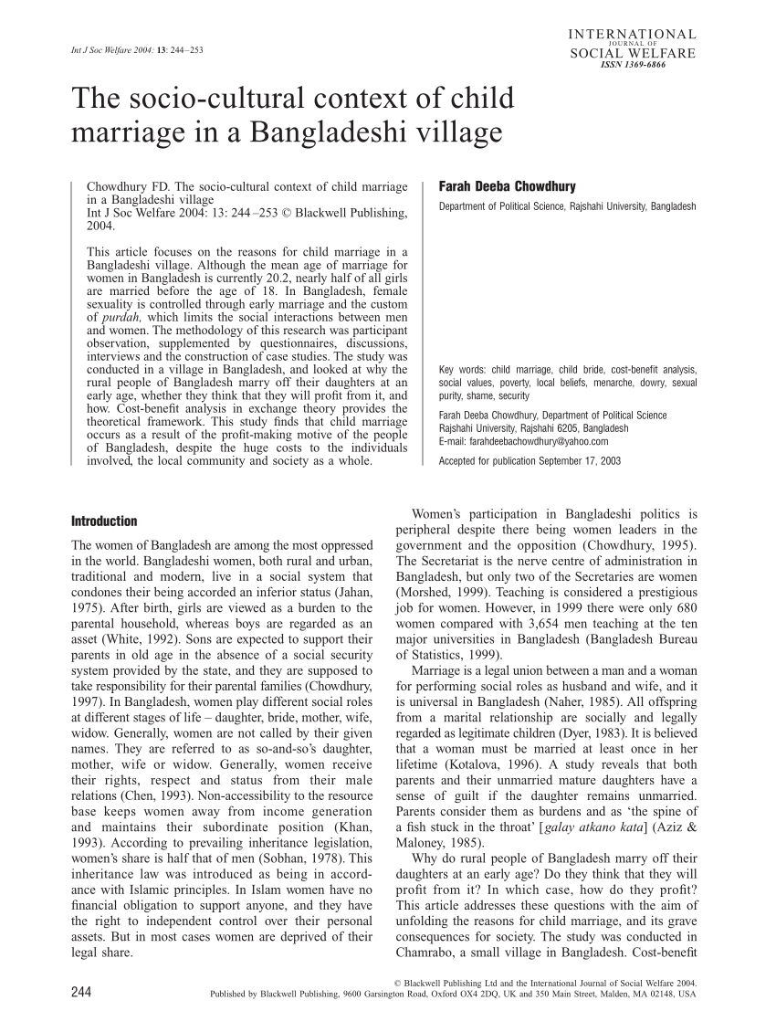 research paper on child marriage in bangladesh