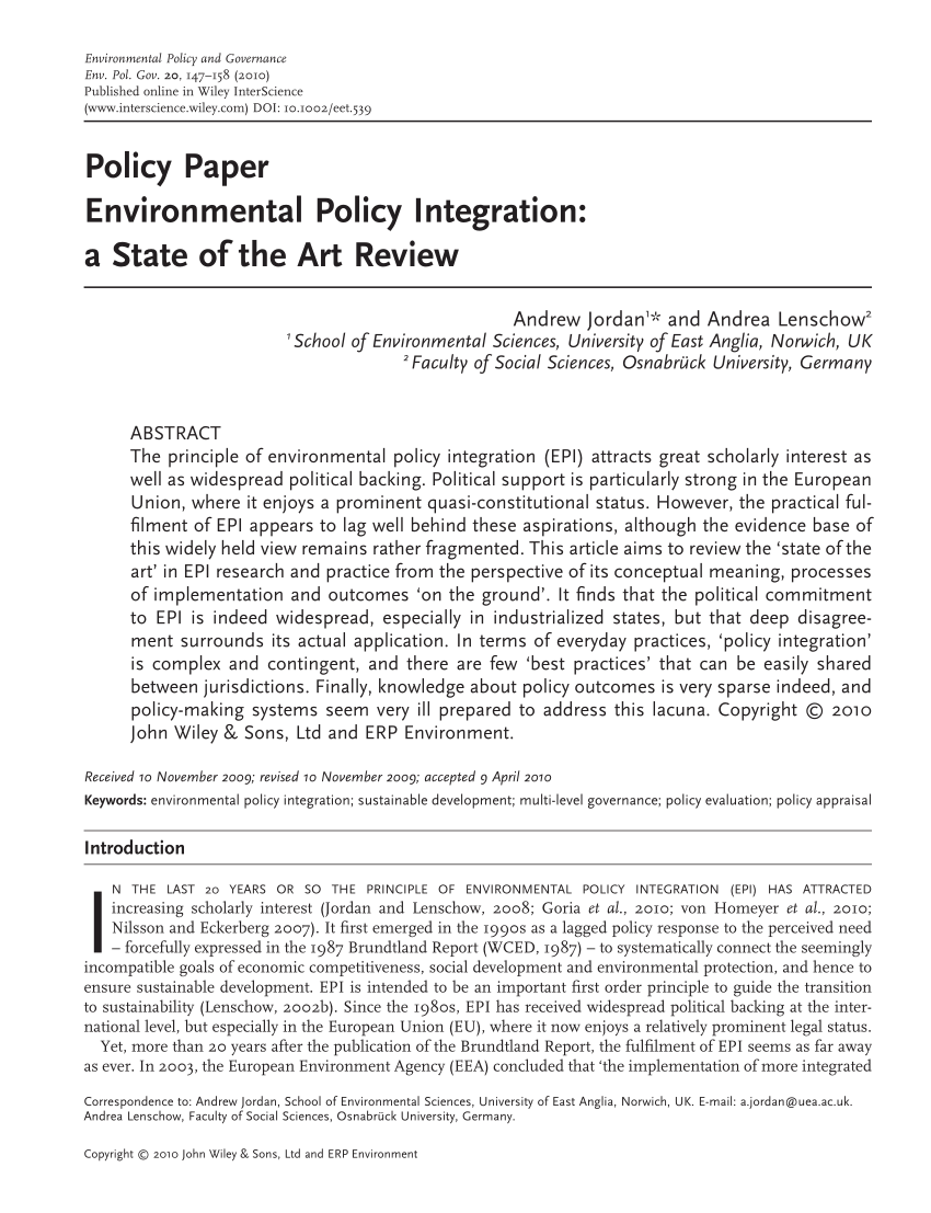 policy paper example