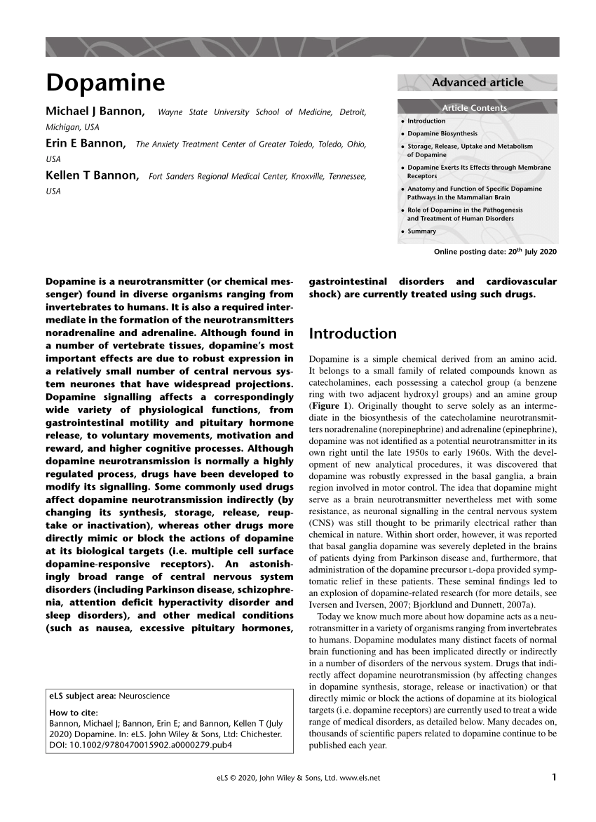 research papers about dopamine