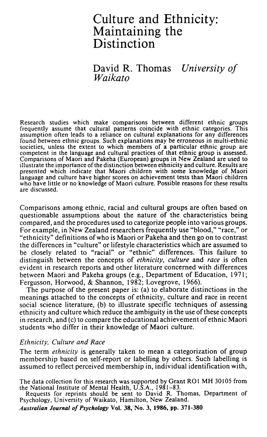 PDF) The Study of Culture, Ethnicity, and Race in American Psychology