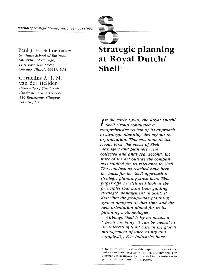 strategic planning paper