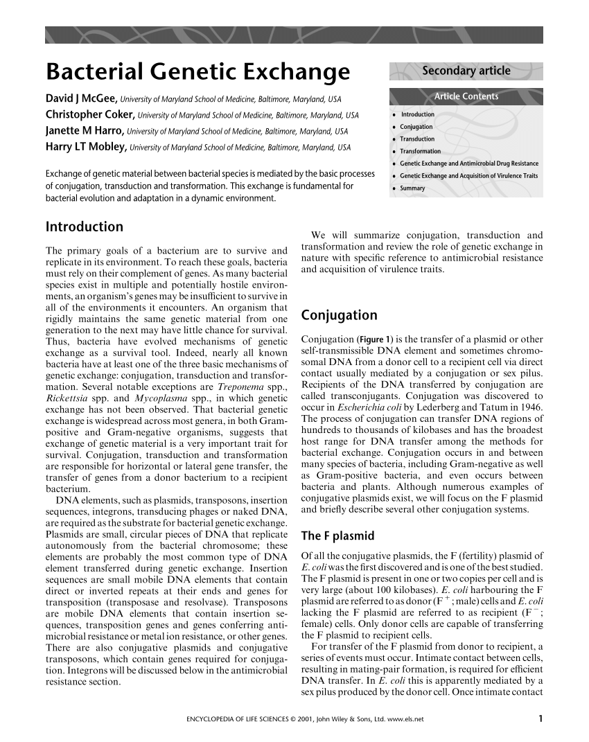 bacterial genetics research paper