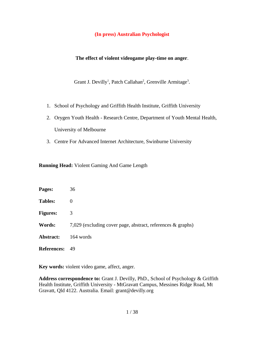 What Makes Male Gamers Angry, Sad, Amused, and Enthusiastic While Playing  Violent Video Games?, PDF, Affect (Psychology)