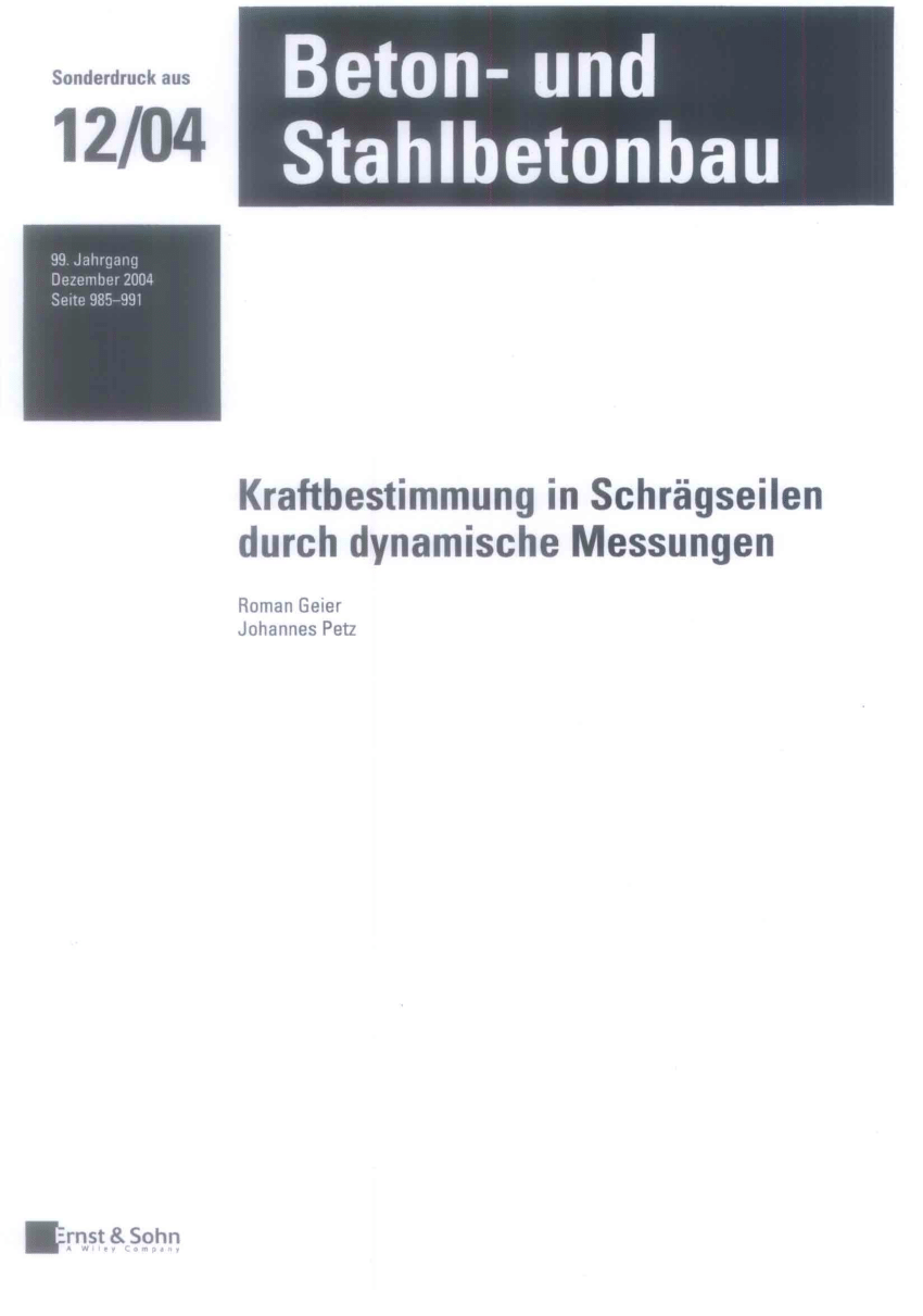 PDF) Kraftbestimmung in Schr�gseilen durch dynamische Messung bild