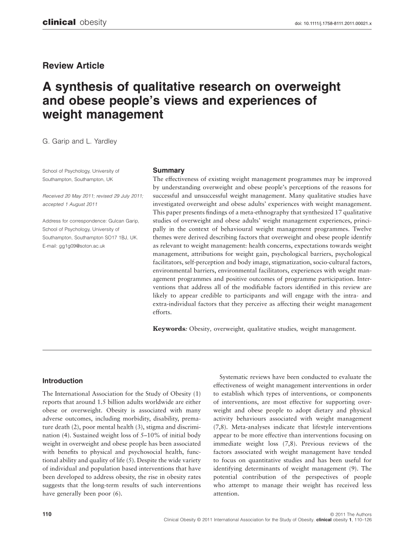 qualitative research title about obesity
