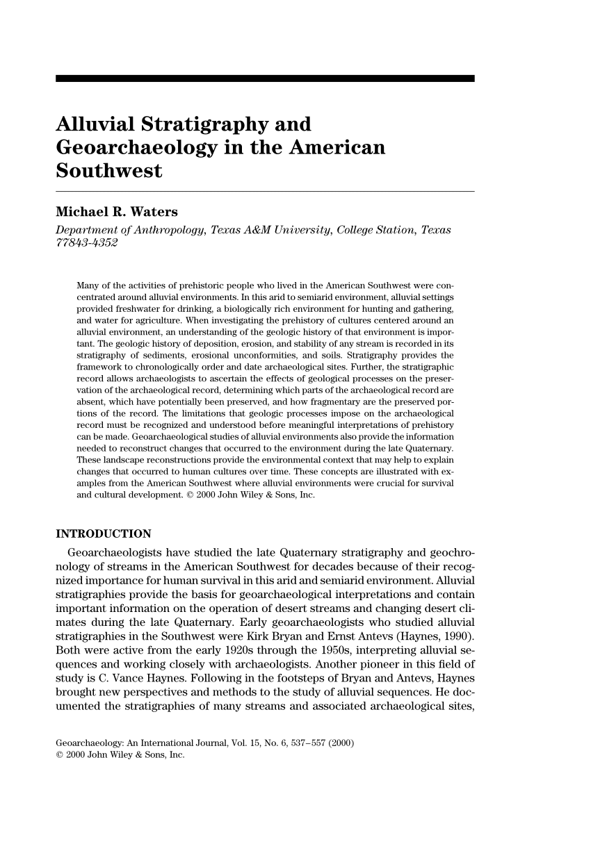 Alluvial Geoarchaeology Floodplain Archaeology and Environmental Change 