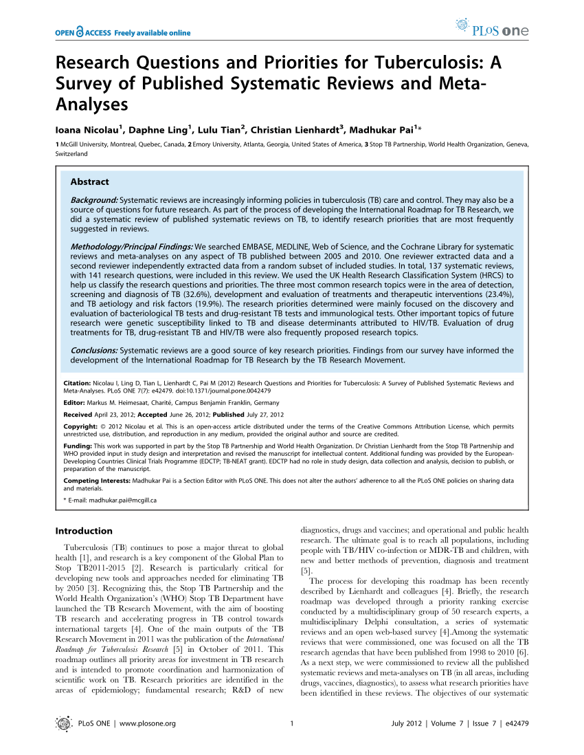 tuberculosis research paper pdf