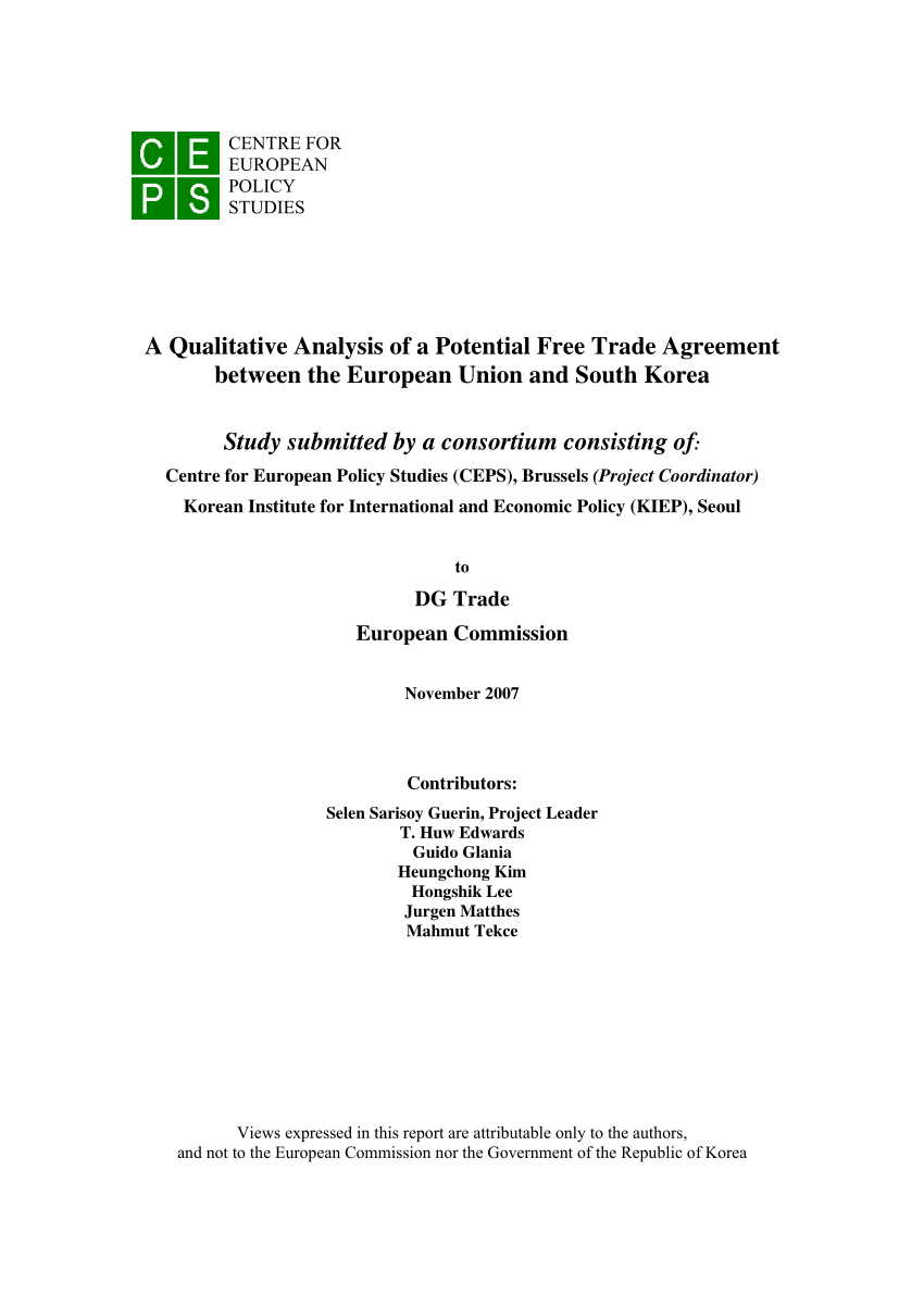 PDF) A Qualitative Analysis of a Potential Free Trade Agreement 