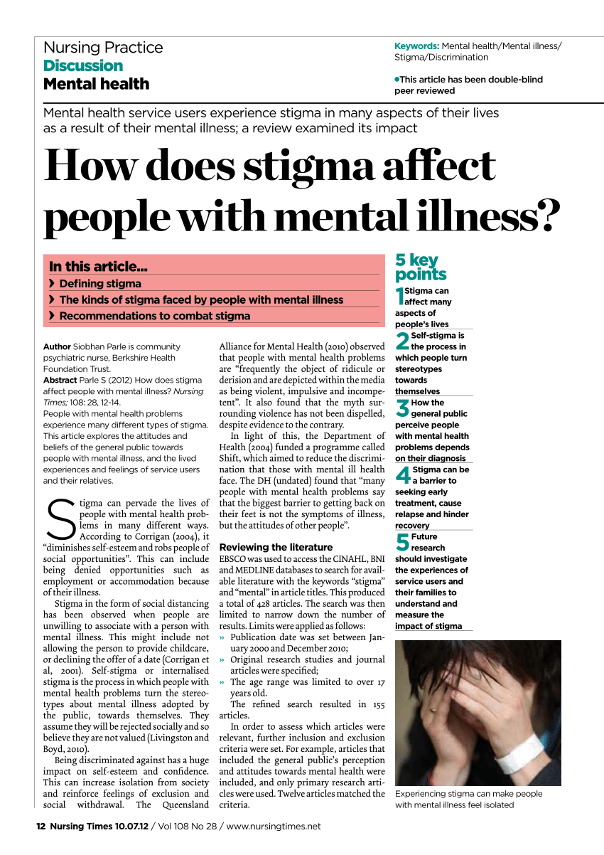 Pdf How Does Stigma Affect People With Mental Illness