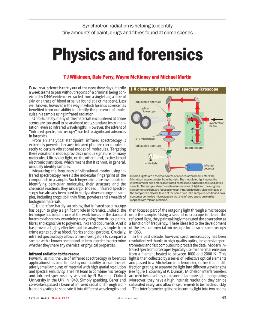 essay on physics in forensic science
