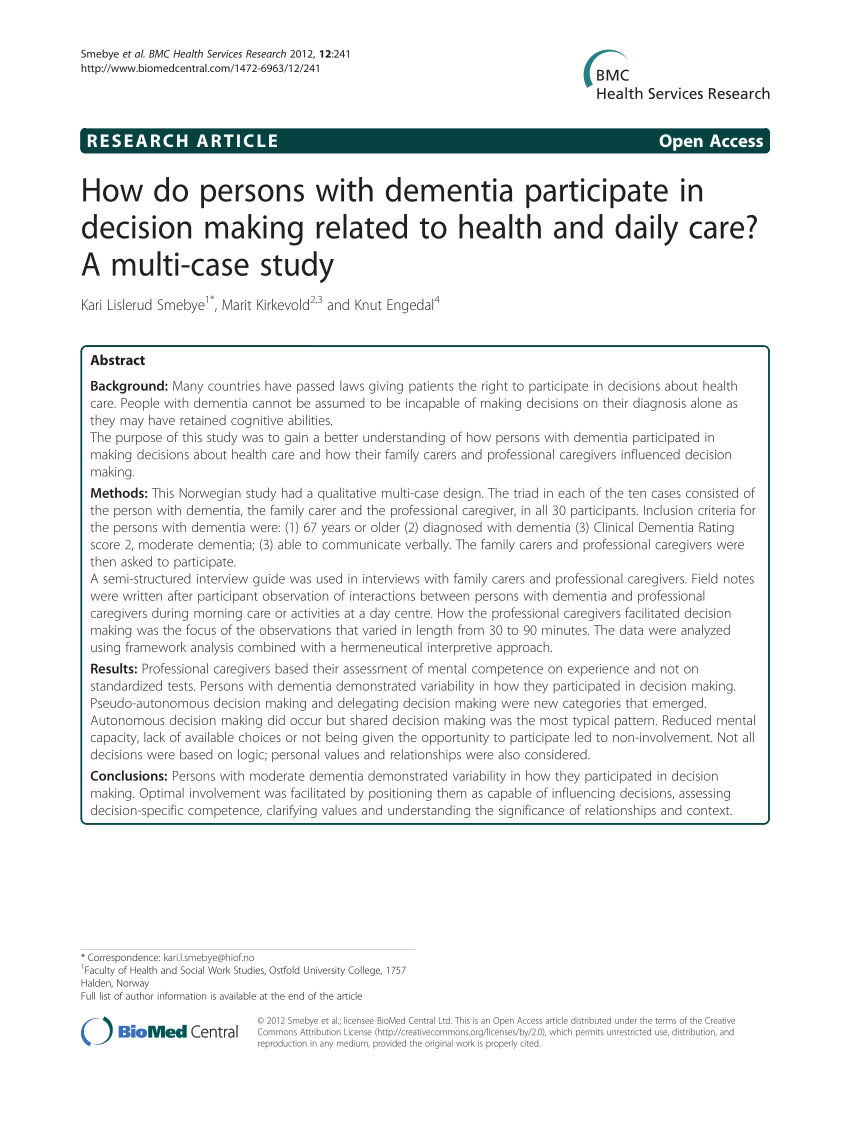 case study dementia pdf