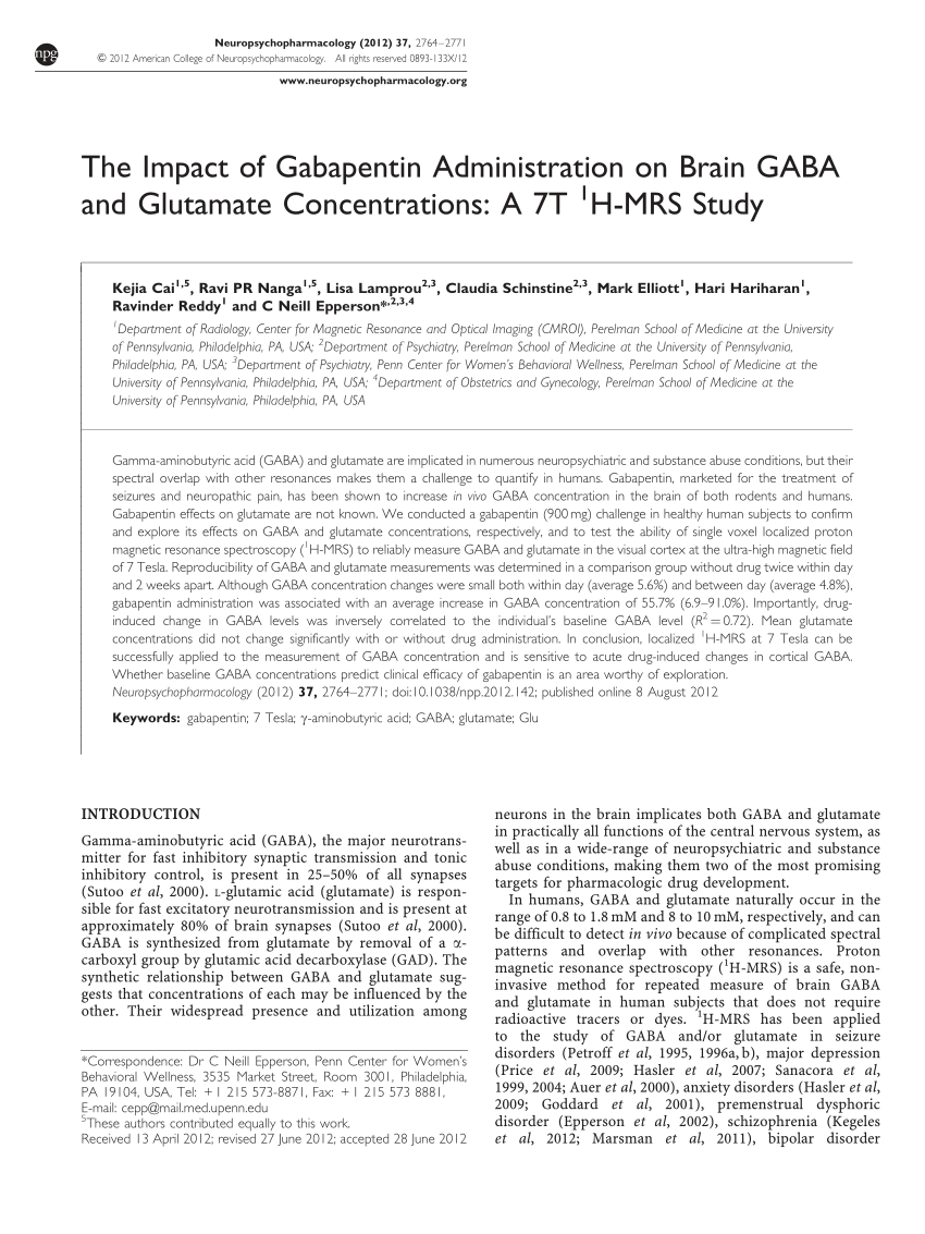 new research on gabapentin