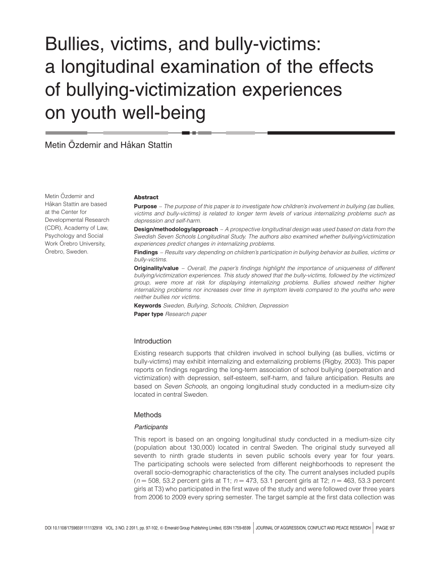 academic effects of bullying