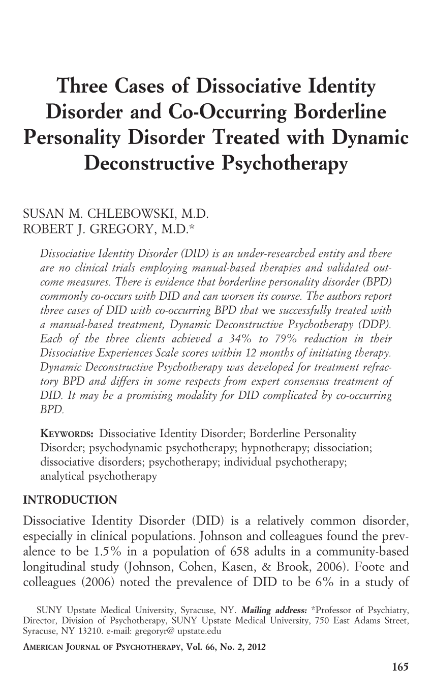 Case studies dissociative disorders