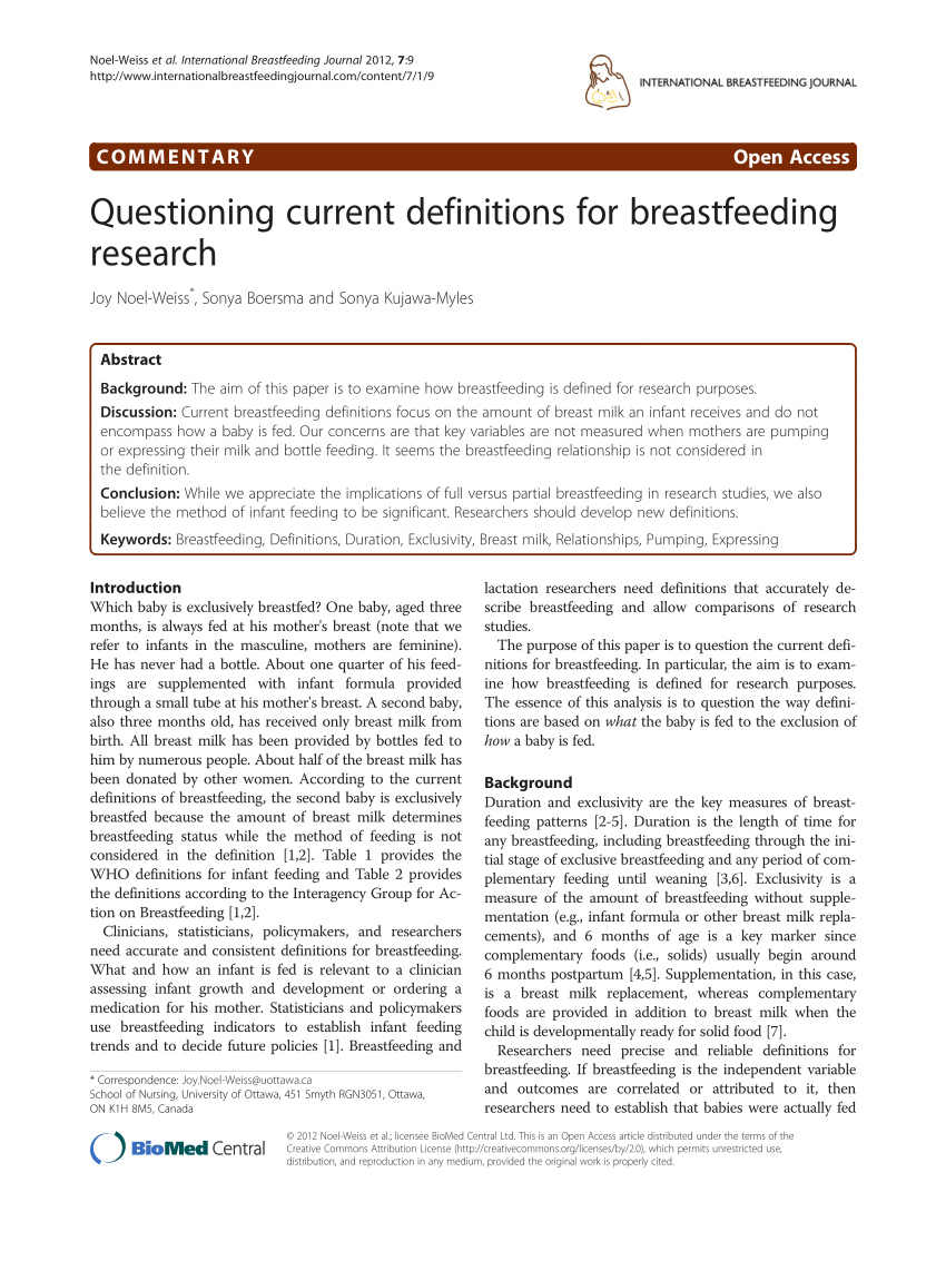 breastfeeding research articles
