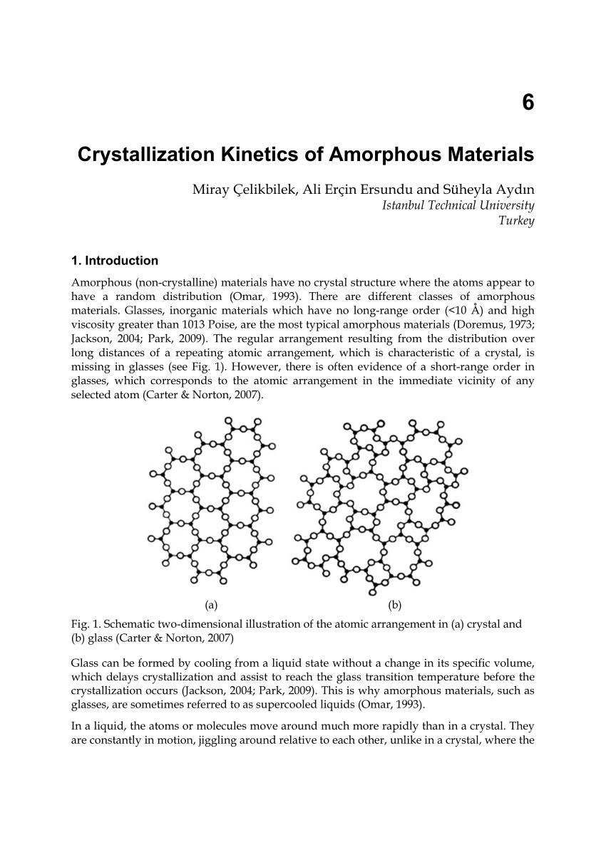 Pdf Crystallization Kinetics Of Amorphous Materials