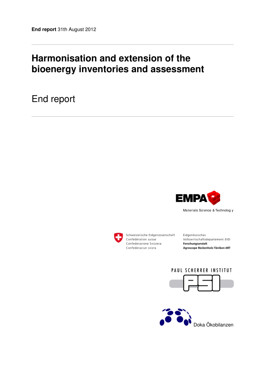 PDF) Harmonisation and extension of the bioenergy inventories and ...