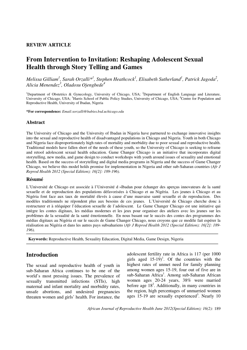 PDF From intervention to invitation reshaping adolescent sexual