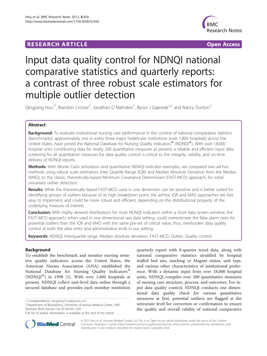 (PDF) Input data quality control for NDNQI national comparative