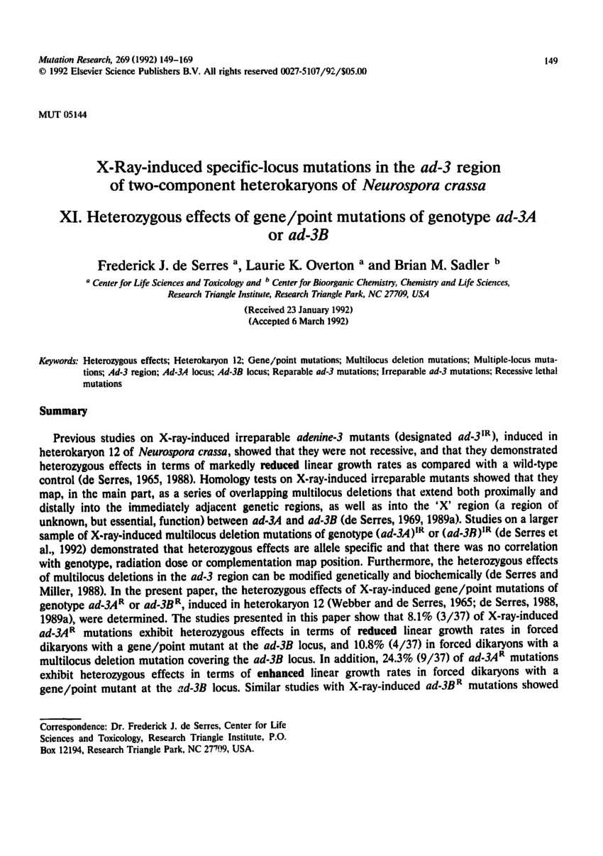 genetic mutation research paper