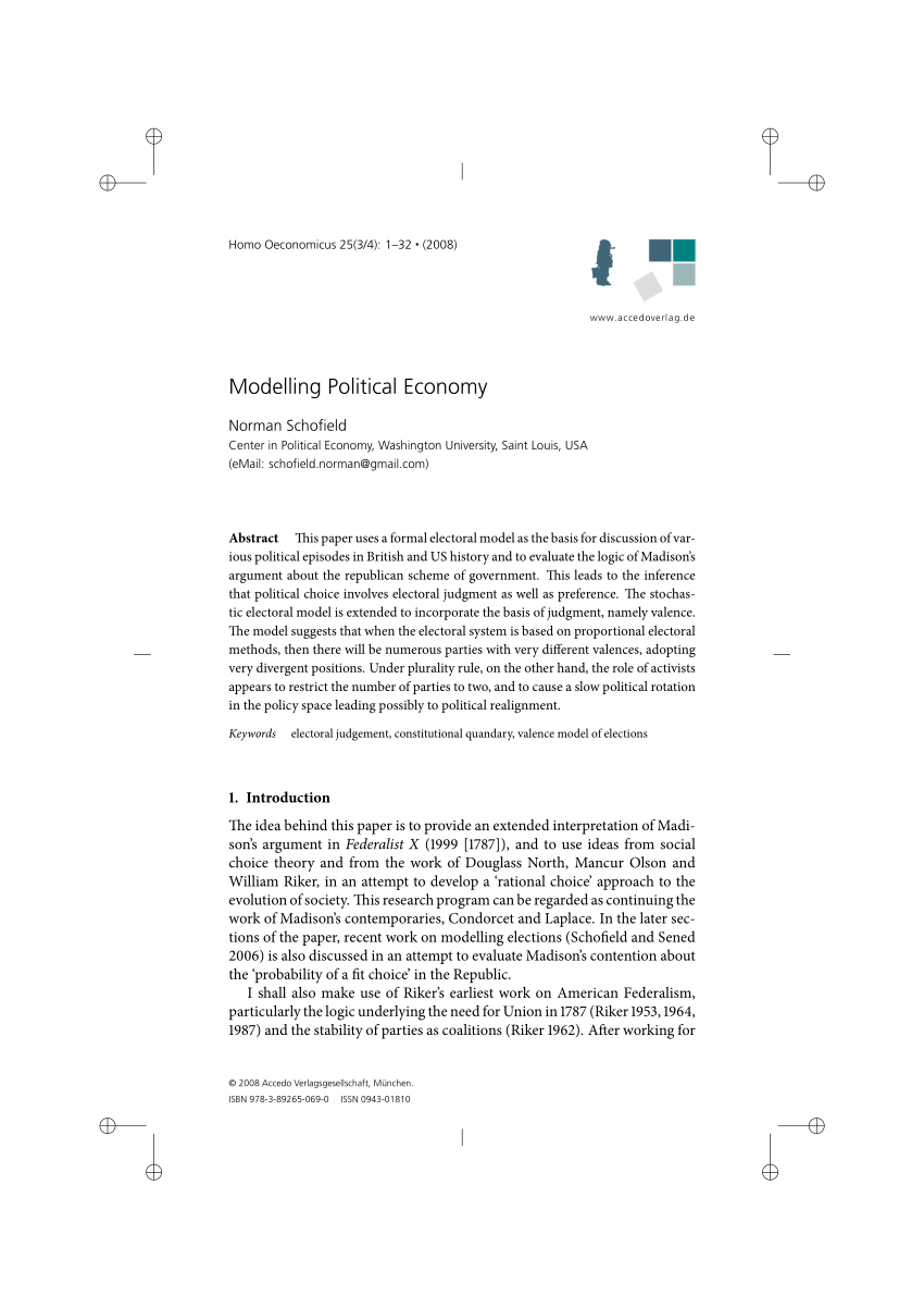 (PDF) Modelling Political Economy