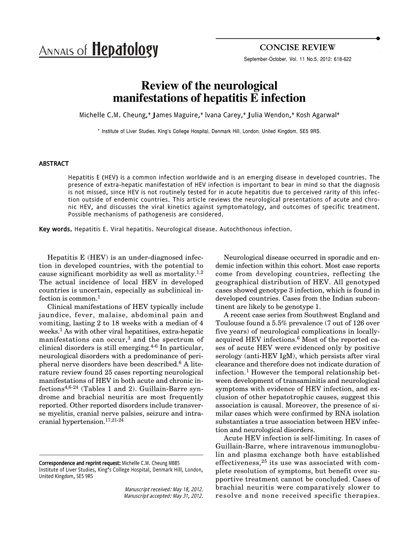 literature review of hepatitis