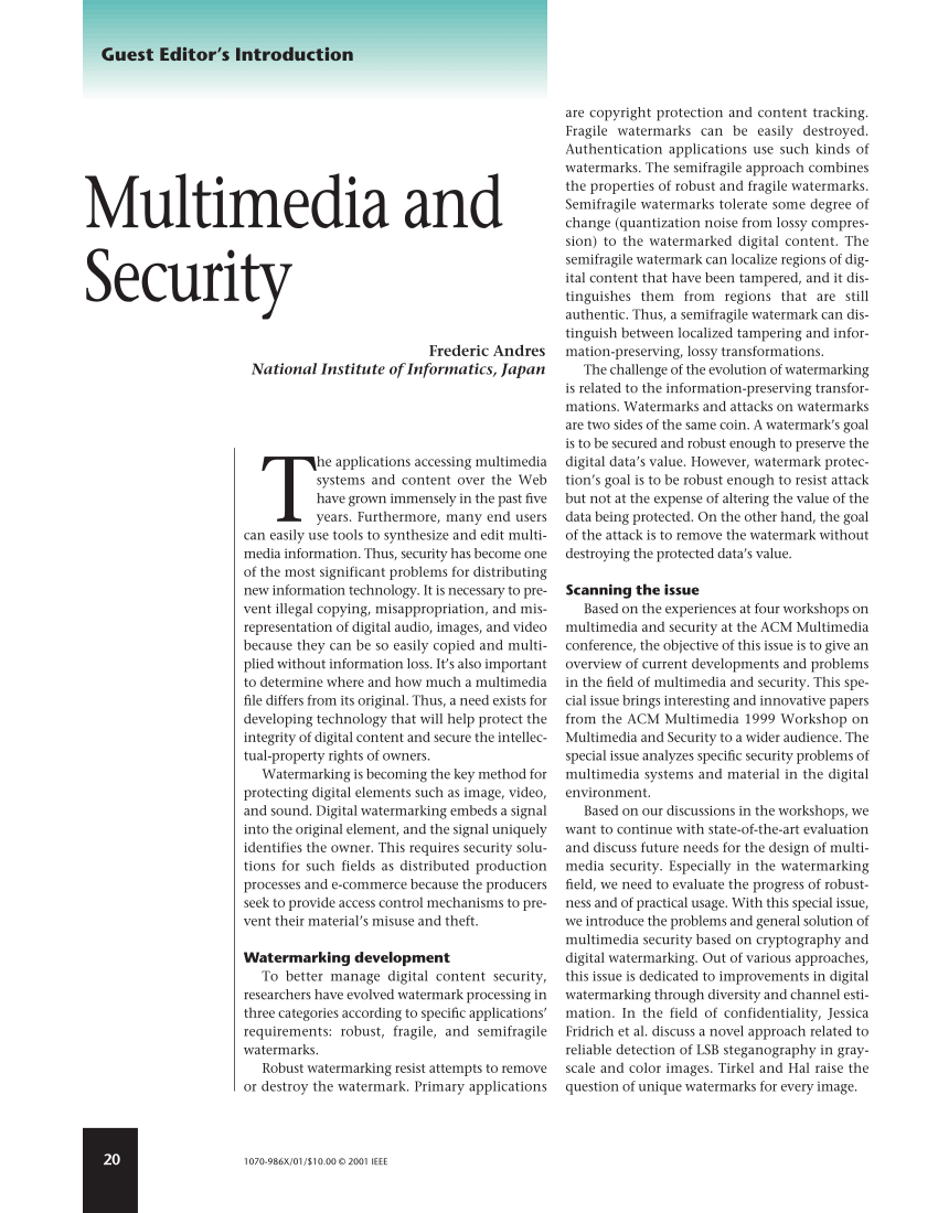 PDF) Multimedia and Security