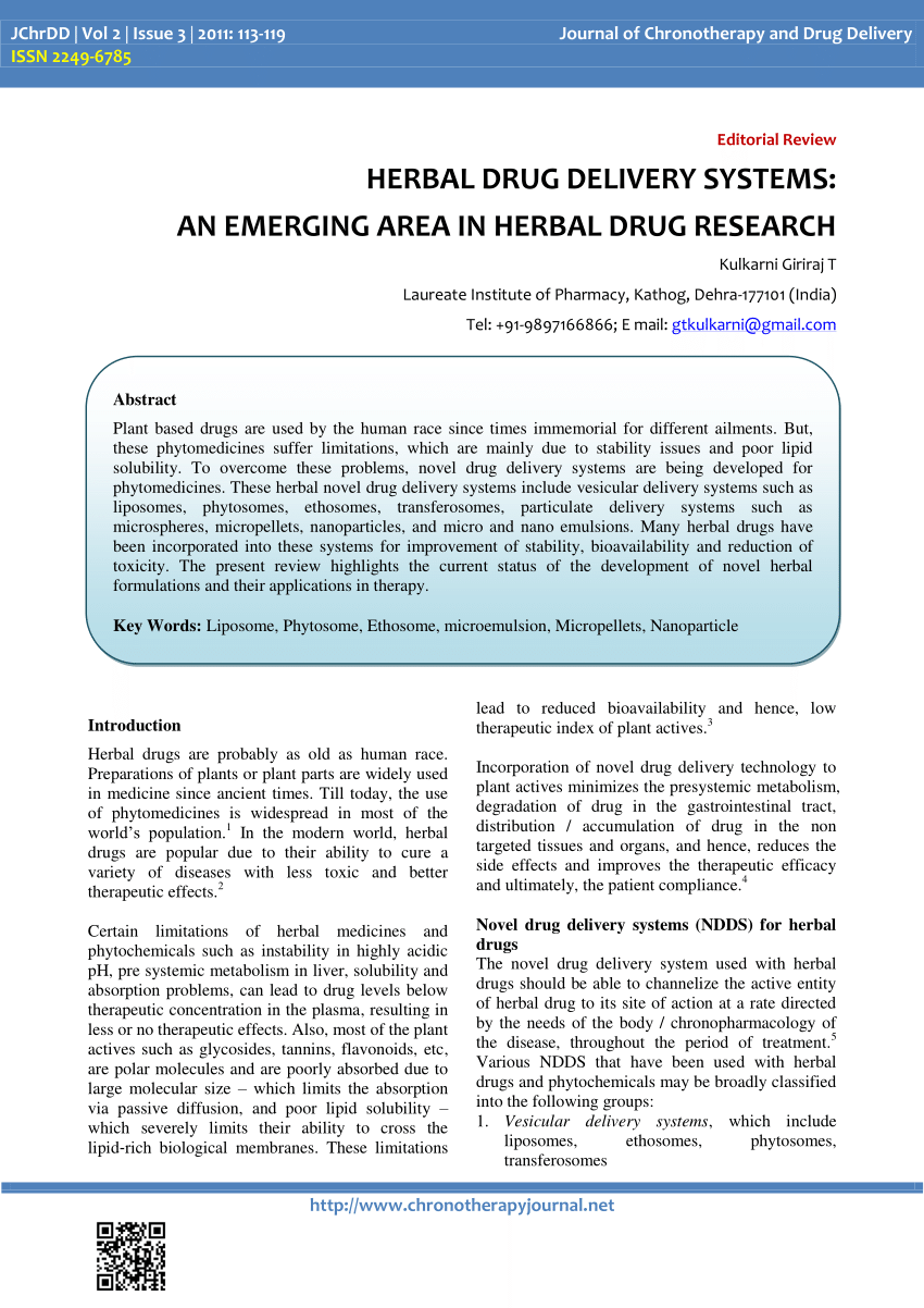 herbal drug research paper