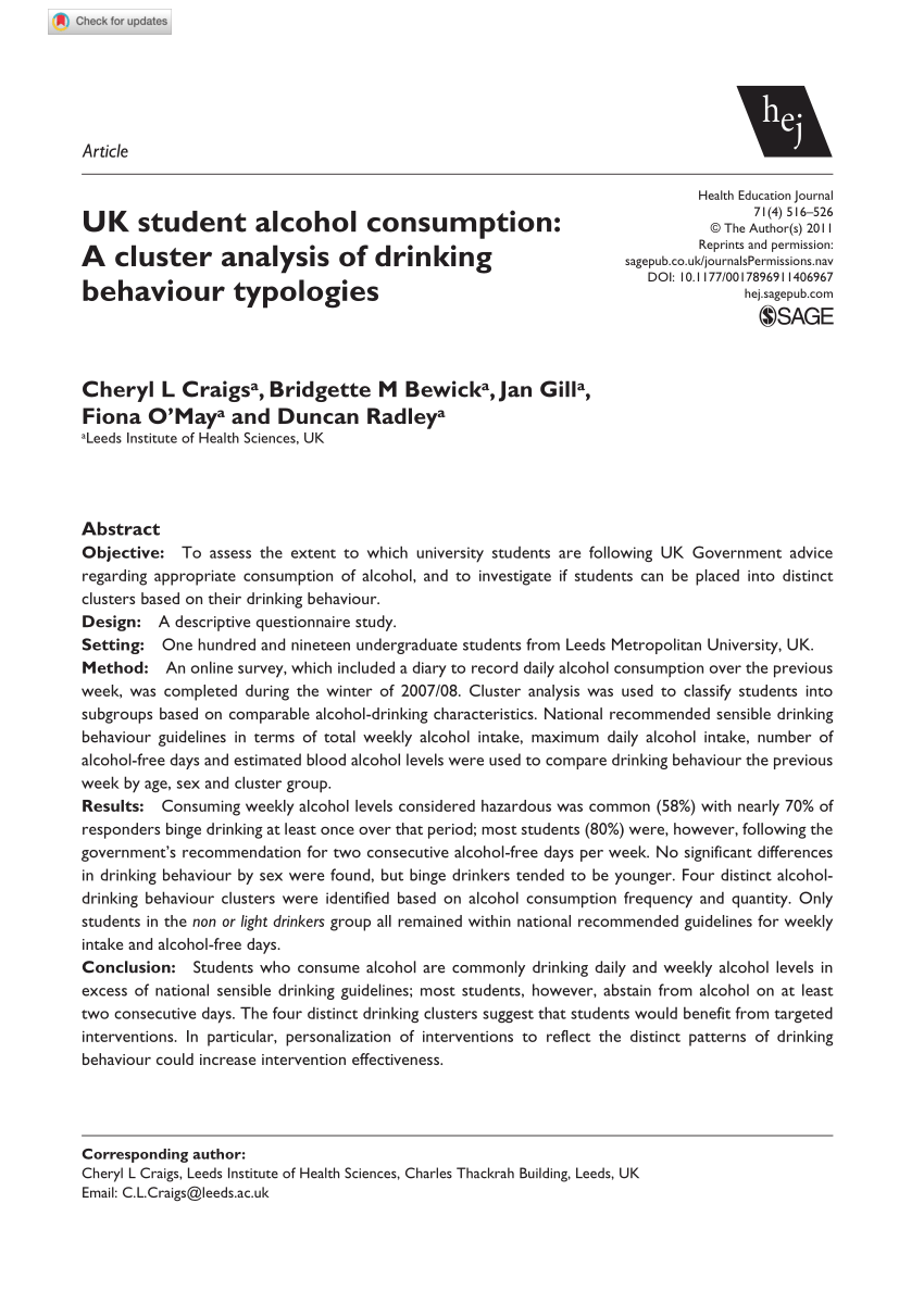 research paper on alcohol consumption pdf
