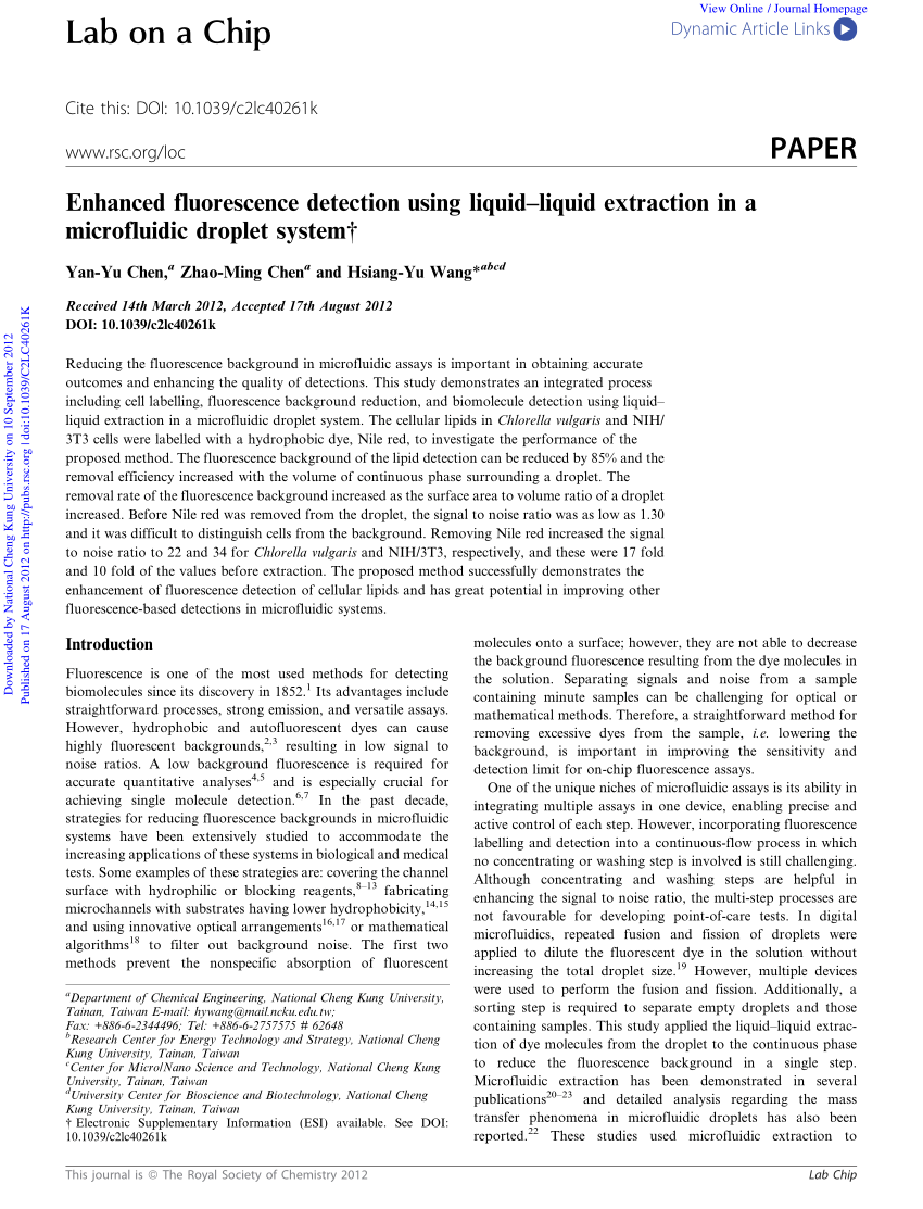 PDF) Enhanced fluorescence detection using liquid–liquid 