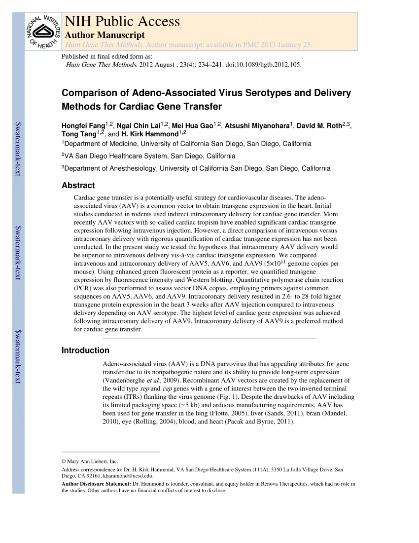 (PDF) Myocarditis following adeno-associated viral gene 