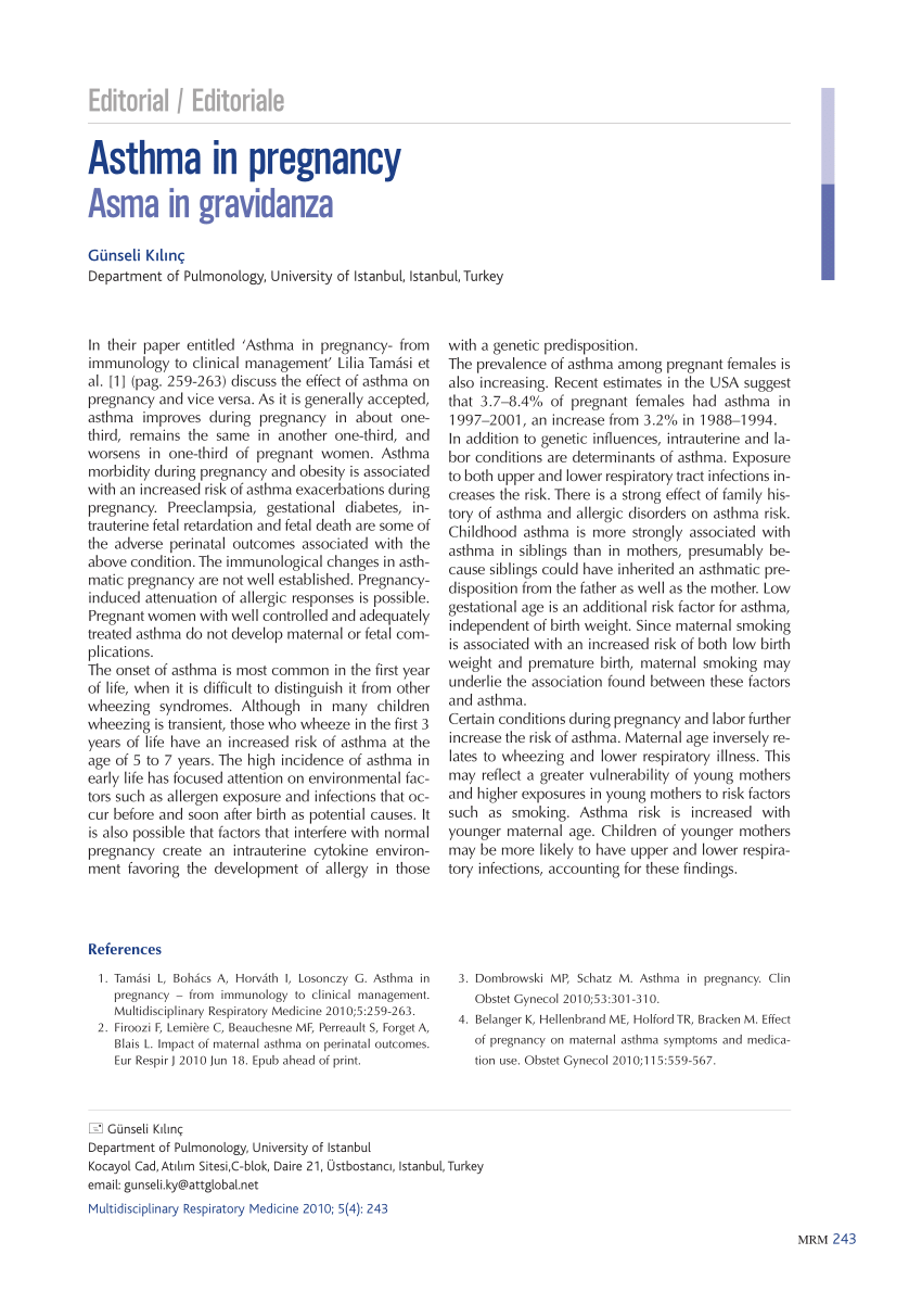 case study asthma in pregnancy