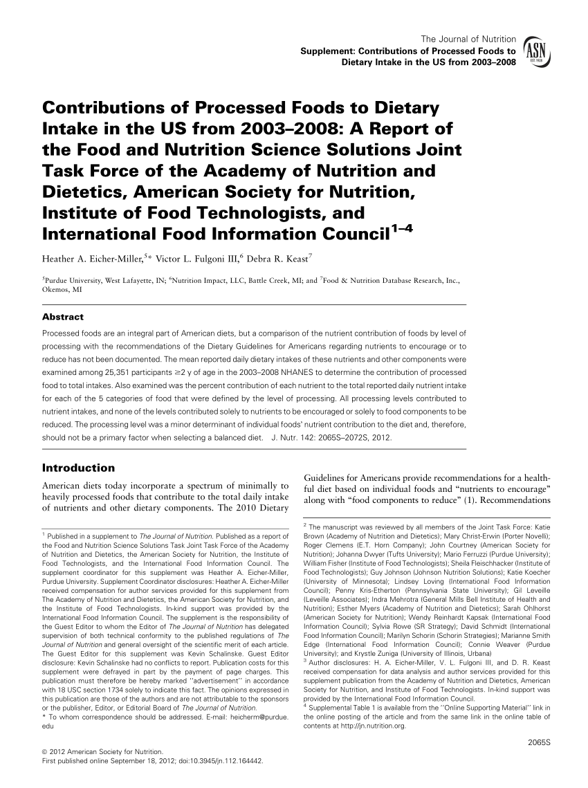 research paper on food intake