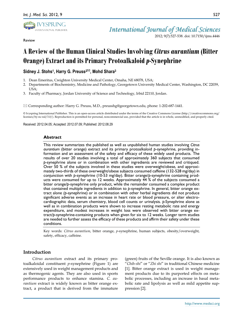 PDF A Review of the Human Clinical Studies Involving Citrus