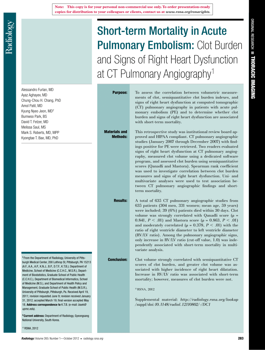 Rv Lv Diameter Ratio 1 Not Associated With Worse Outcomes In Acute Pe Pulmonology Advisor