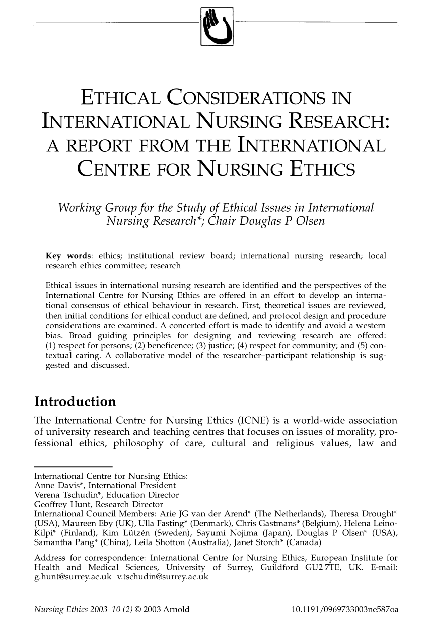 nursing ethics research paper topics