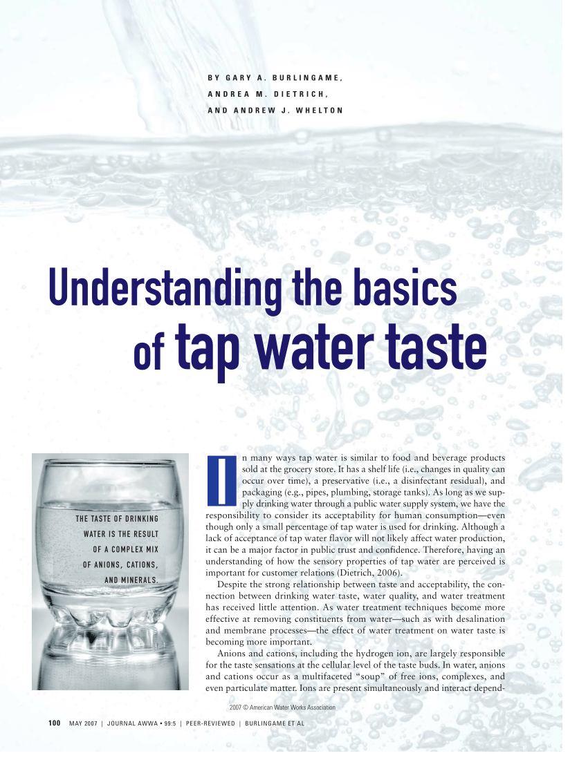 minerals in tap water