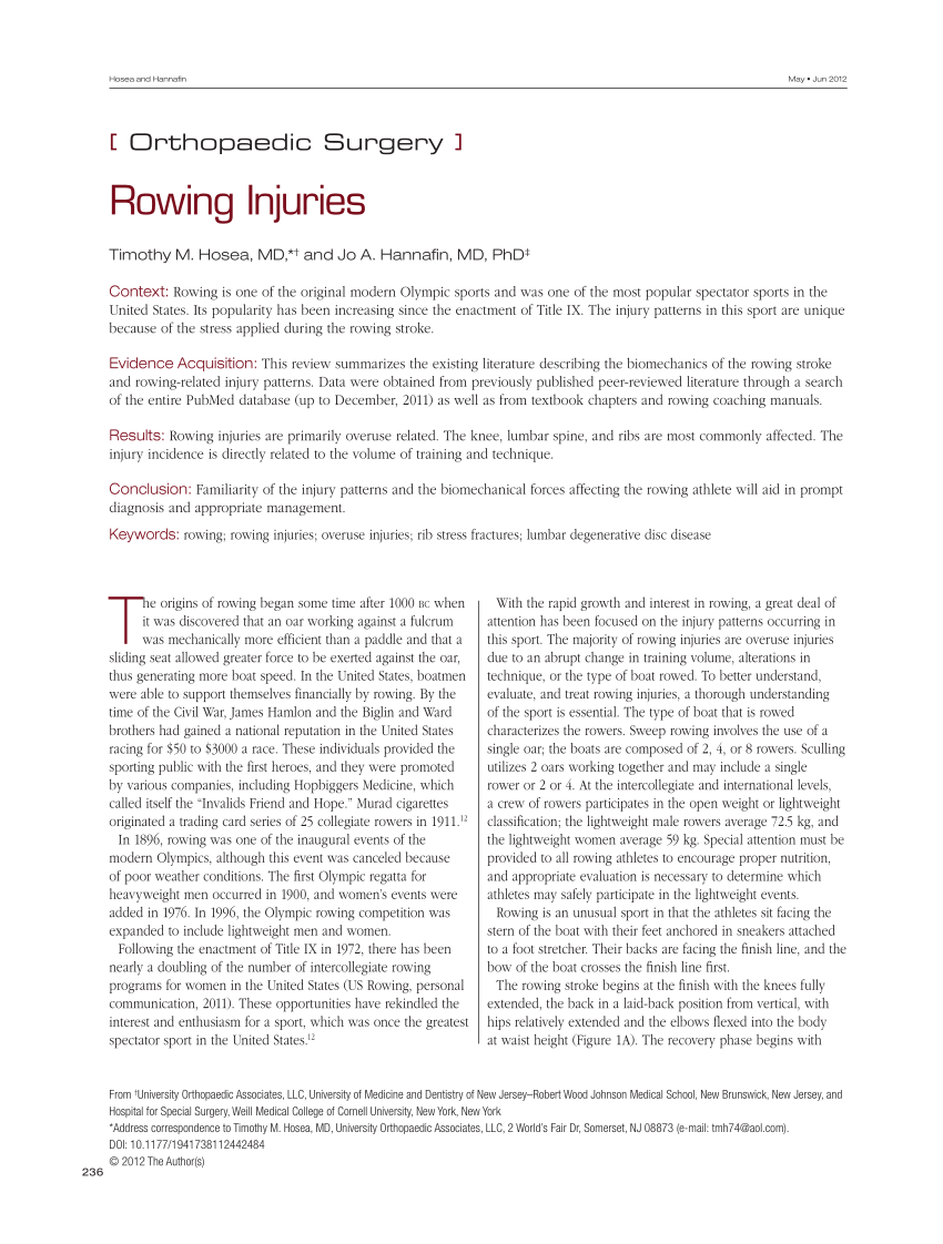 (PDF) Rowing Injuries