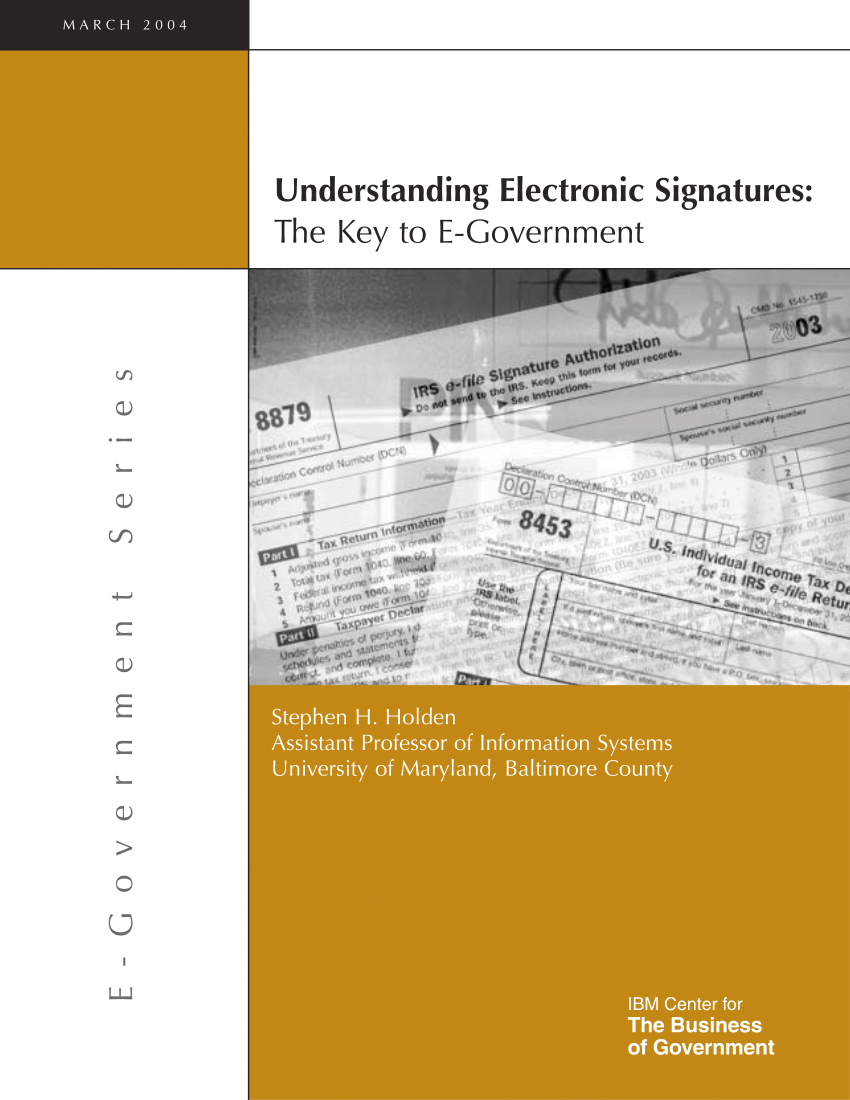 Pdf Understanding Electronic Signatures The Key To E Government