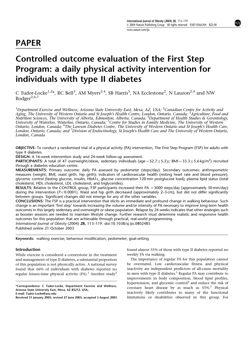 PDF) Controlled outcome evaluation of the First Step Program: A ...