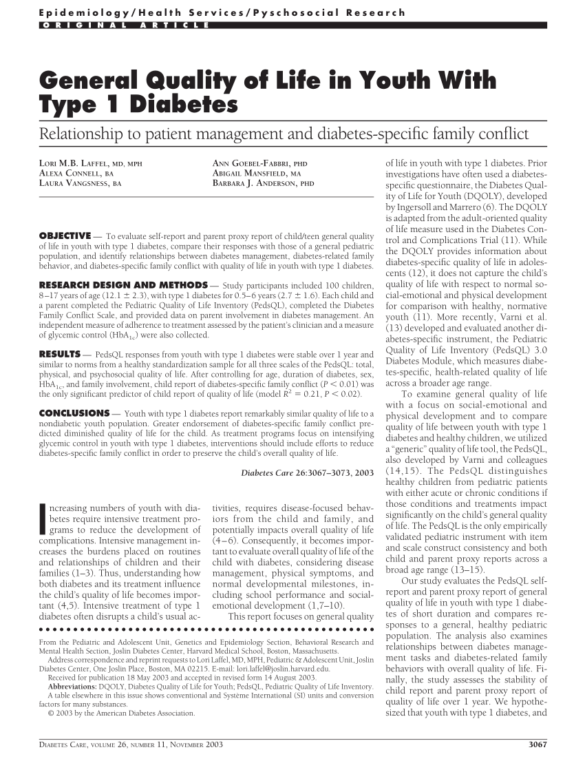 research paper on type 1 diabetes)